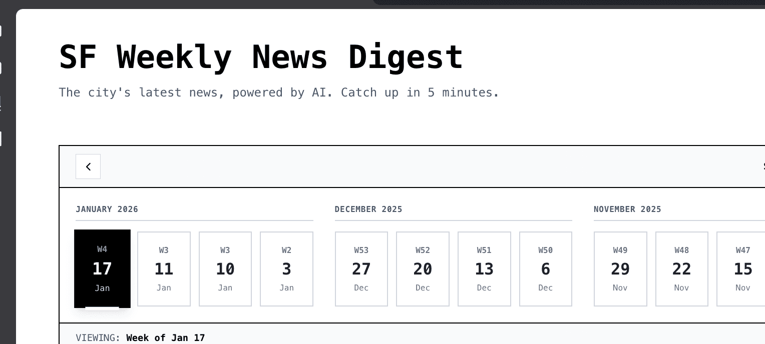 SF Weekly News Digest screenshot
